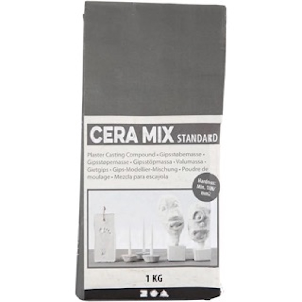 Cera-Mix Standard Giessmasse Modelliergips, Hellgrau, 1 kg/ 1 Pck.
