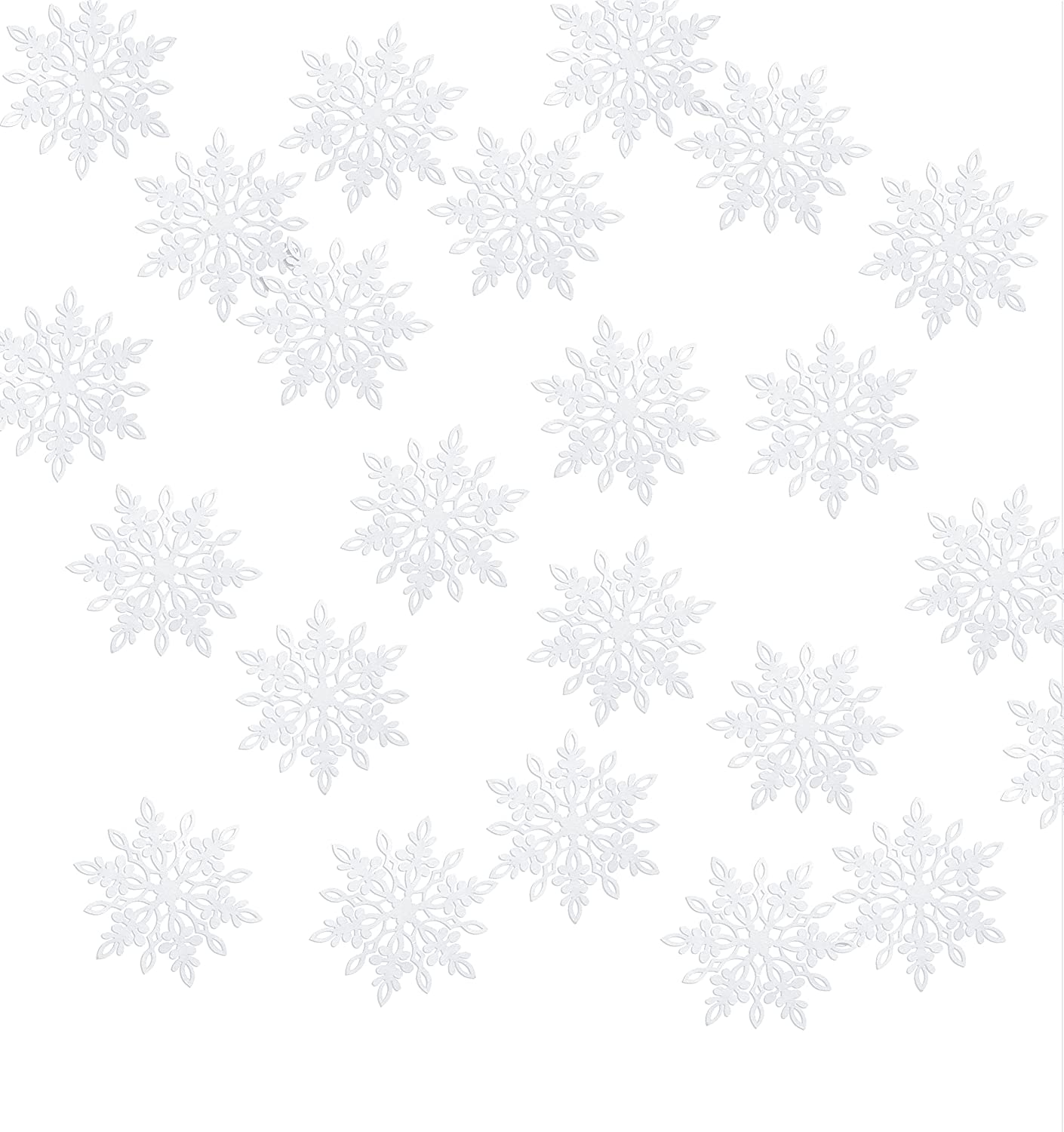 Weihnachtskonfetti: Schneeflocken weiß perlmutt 35mm - Beutel mit 20 Stück