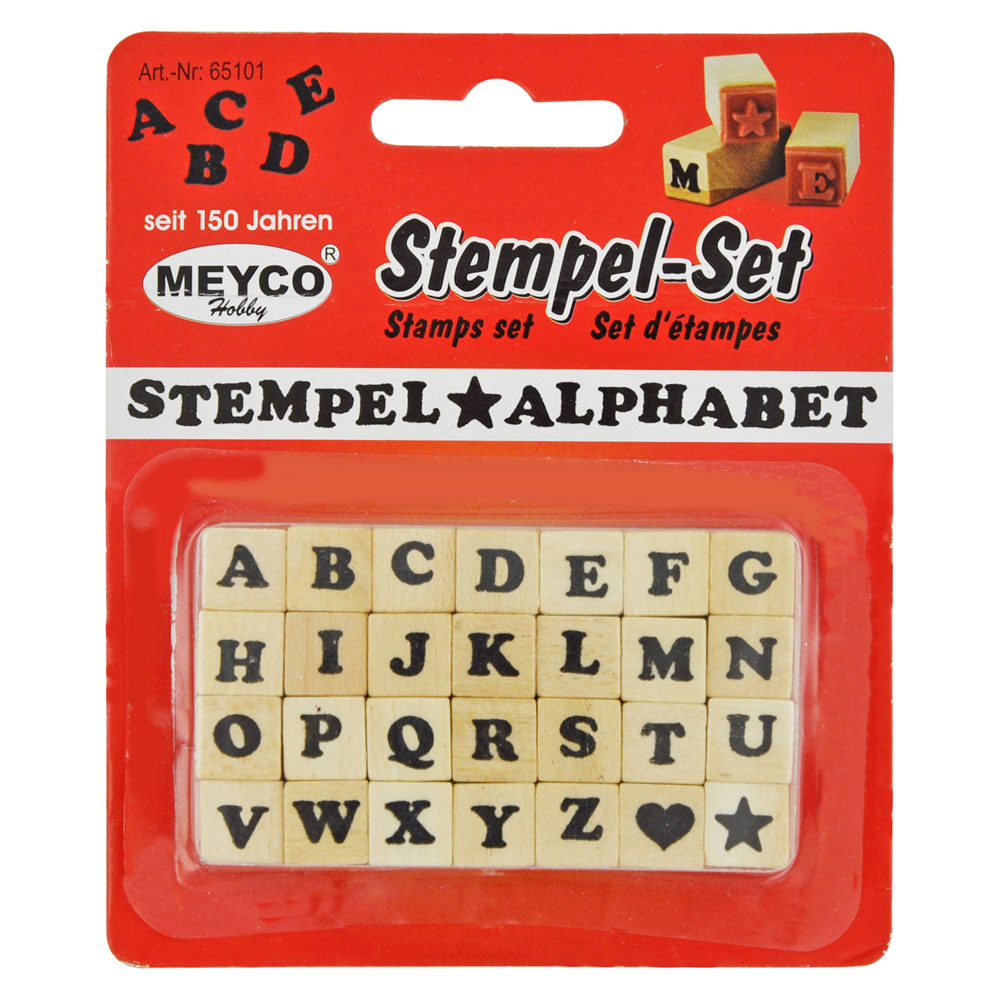 Stempel Set ABC Buchstaben,  28 Stempel per Set