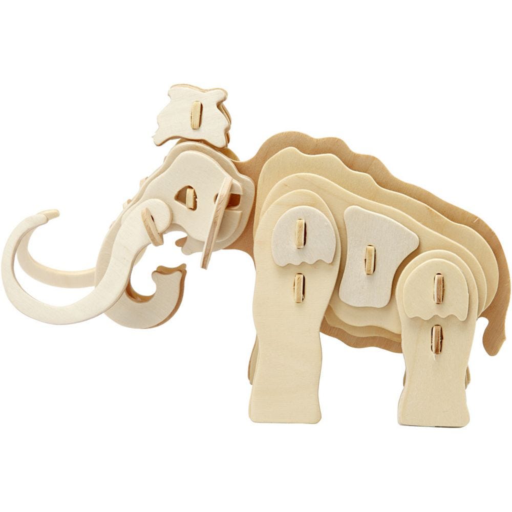 3D-Figur zum Zusammensetzen, Mammut, Größe 19x8,5x11 cm, 1 Stk.