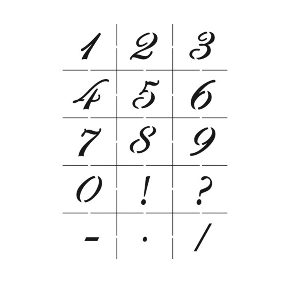 Universal-Schablonen-Set A5 Alphabet Großbuchstaben und Zahlen