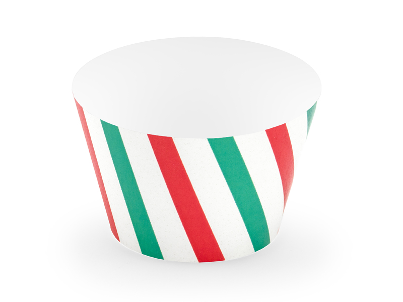 Cupcake-Manschetten, Merry Xmas weiß/rot/grün, 6 Stück