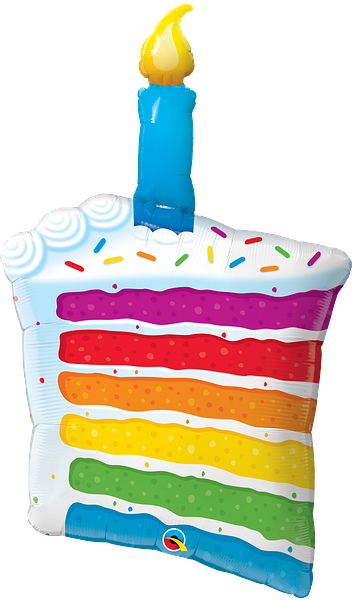 Folienballon - Regenbogenkuchen mit Kerze - 107cm