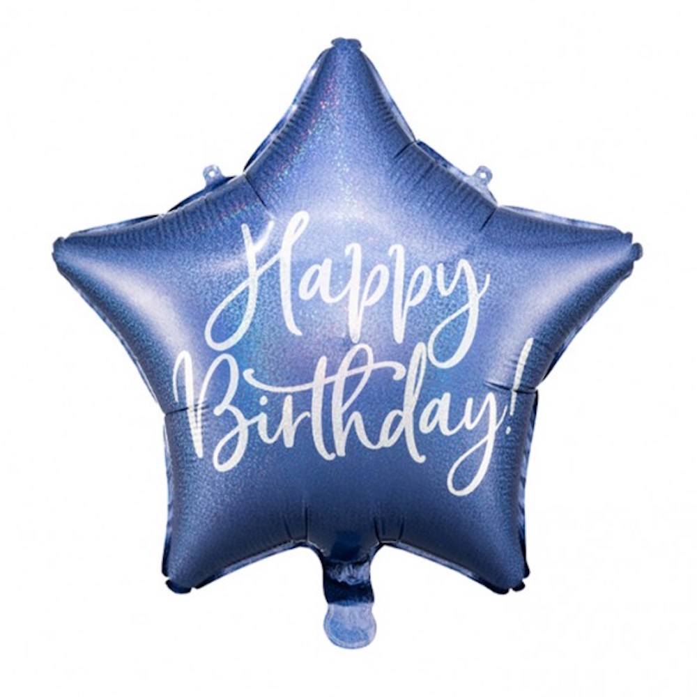 Ballon - Happy Birthday Star - Navy Blue