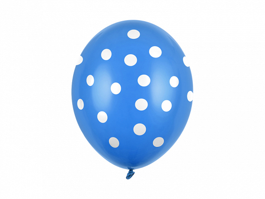 Latexballons - Punkte Blau - 30cm - 6 Stück
