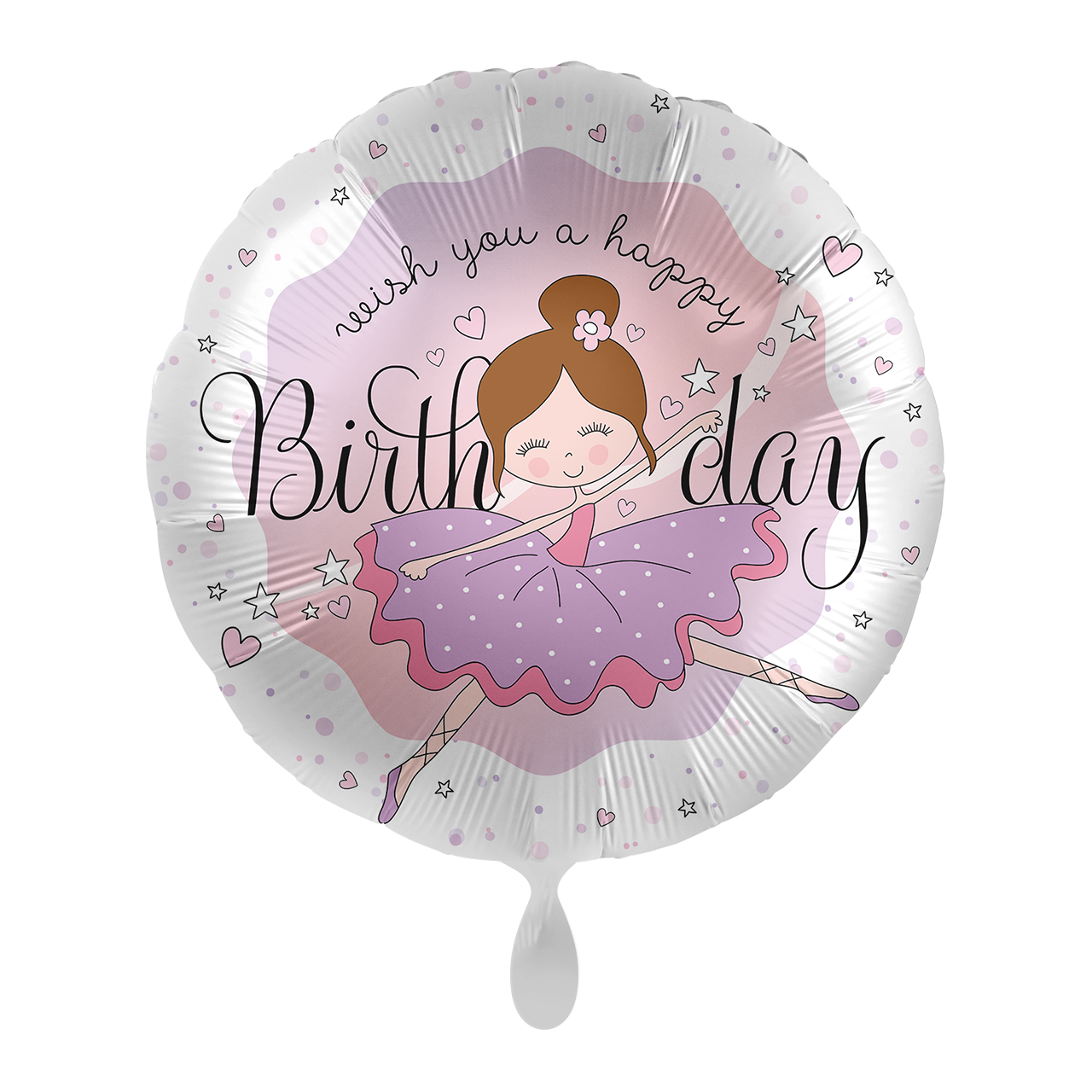 Folienballon rund - Dancing Ballerina Birthday