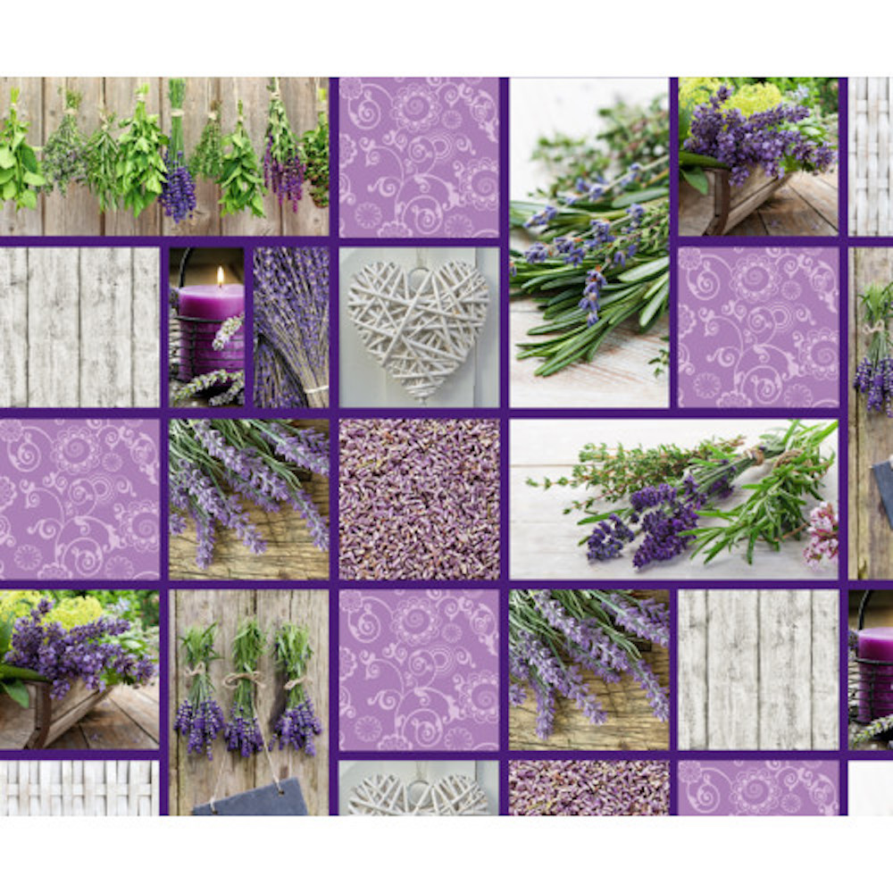 Motiv-Fotokarton 49,5 x 34 cm  300 g/m² "Landhaus - Lavendel - Quadrate" 