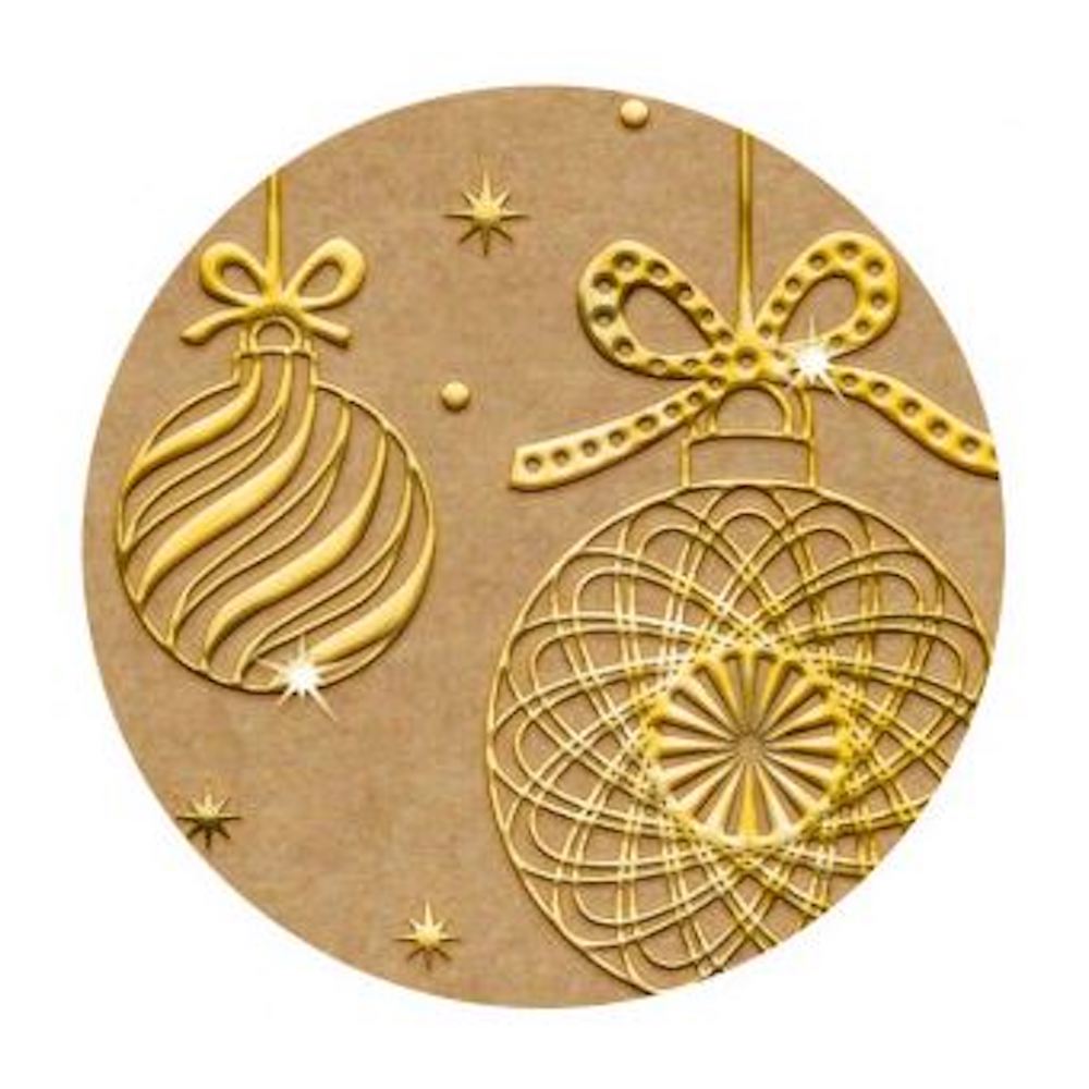 Designkarton "Weihnachten" Motiv 1 Engel und Kugeln Kraftpapier braun/gold, 1 Blatt
