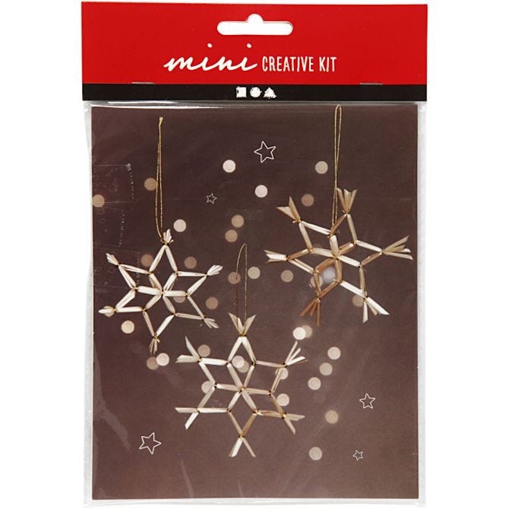 Mini-Kreativset, Stern aus Strohhalmen, H: 10 cm, 1 Set