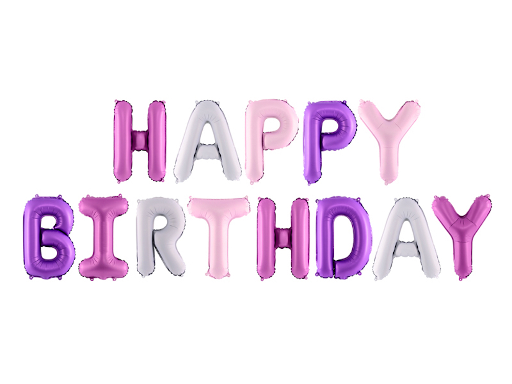 Folienballon - Schriftzug - Happy Birthday - Trendy MIx - 3,40m