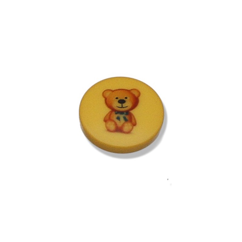 Kinderknopf, Knopf mit eingearbeiteter flacher Öse  Teddy Bär  18mm  1 Stck.