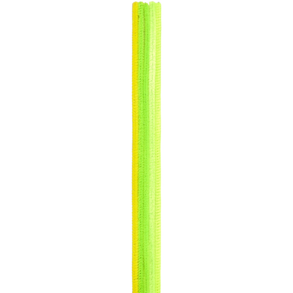 Chenille Sortiment grün/gelb sortiert, 6 mm, 30cm, 25 Stck.
