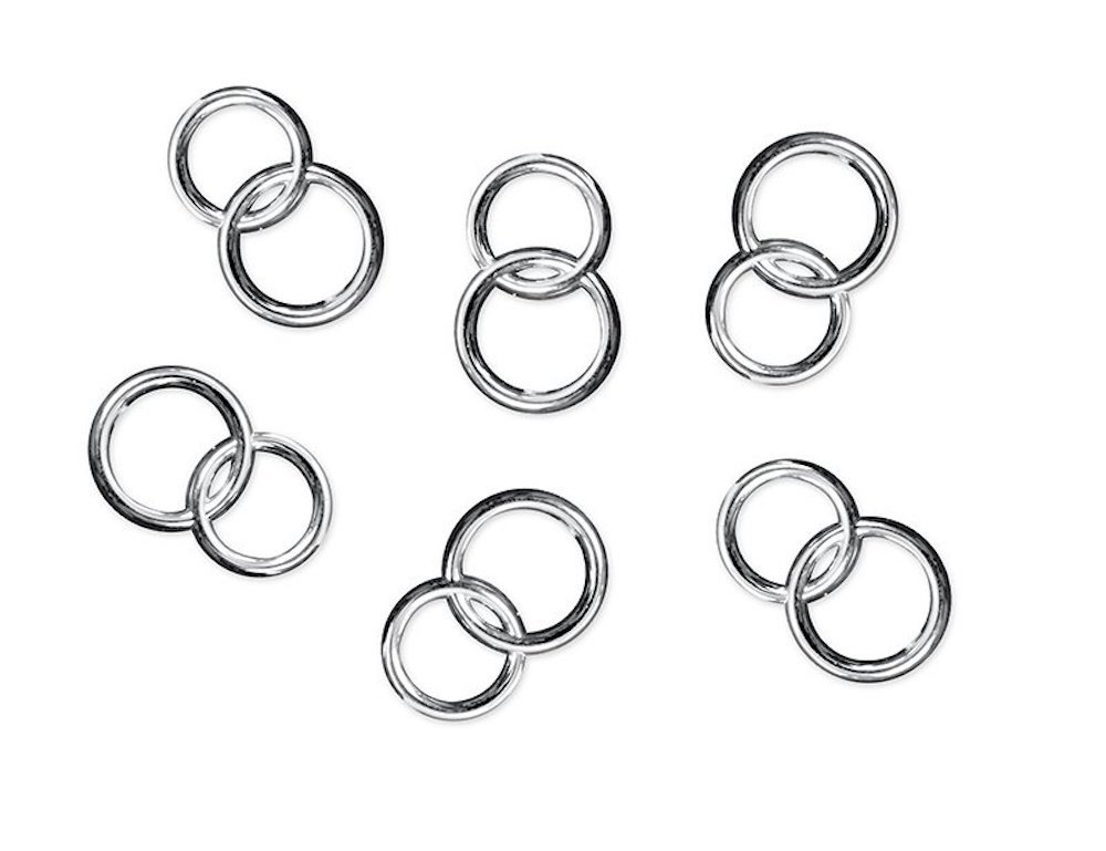 Streuteile Ringe doppelt, silber, 15mm, 25 Stück