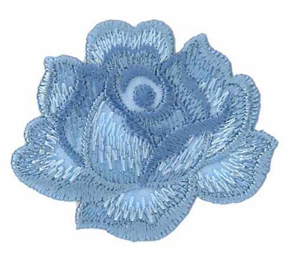 Applikation - aufbügelbar, Blume hellblau, 6x5cm, 1 Stück