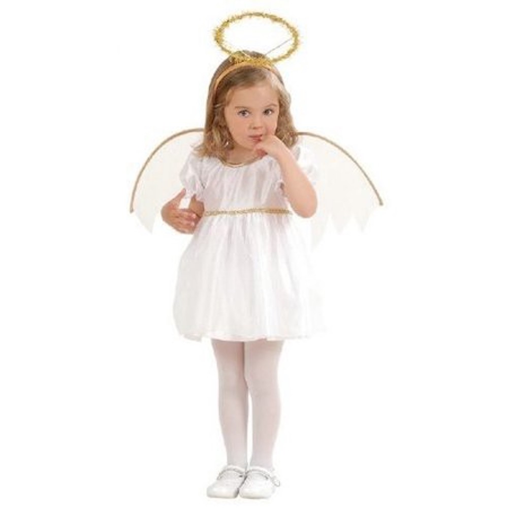 Kleiner Engel - Kleid - Weiß/Gold mit Tüll - Größe 98
