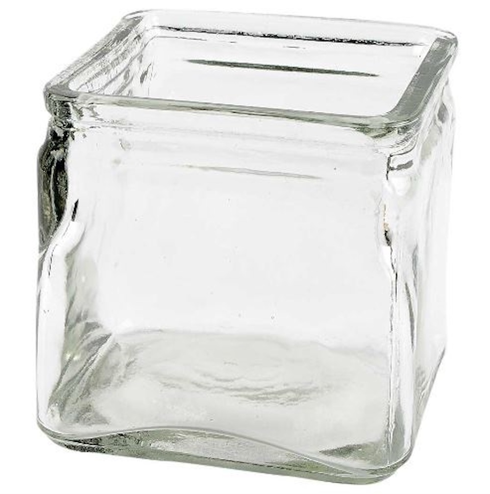 Kerzenhalter Glas, eckig,  1 Stück