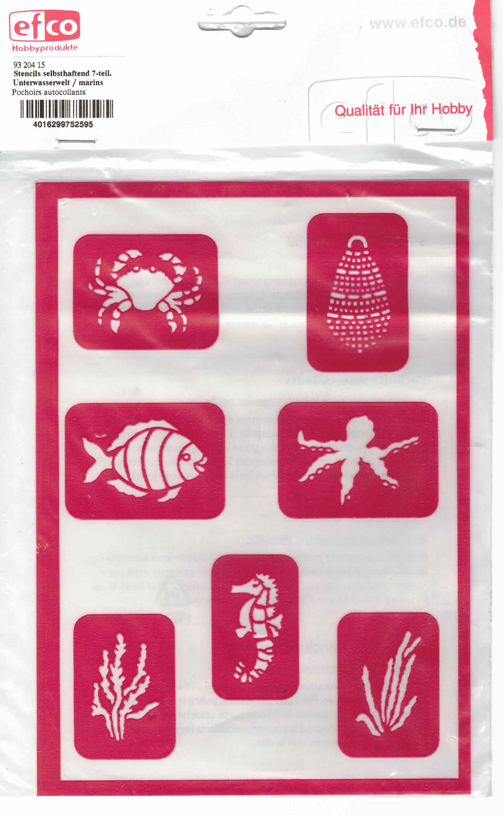 Flex - Schablone - Stencils, Unterwasserwelt 7-tlg., DIN A5, 1 Stck.   