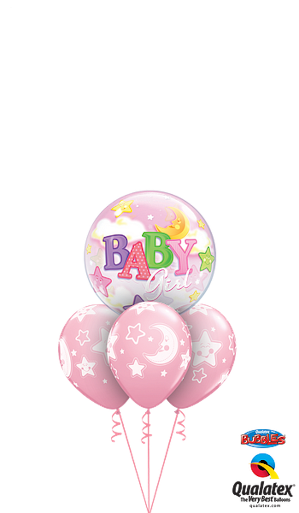 Folienballon Bubble - Baby Girl - 56cm