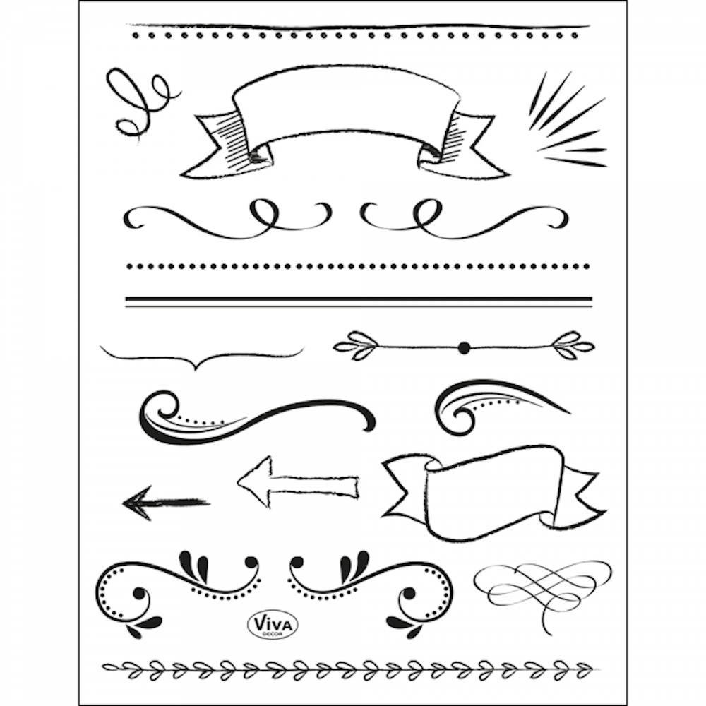Clear stamp Silikonstempel - 14 x 18 cm - Lettering Elemente