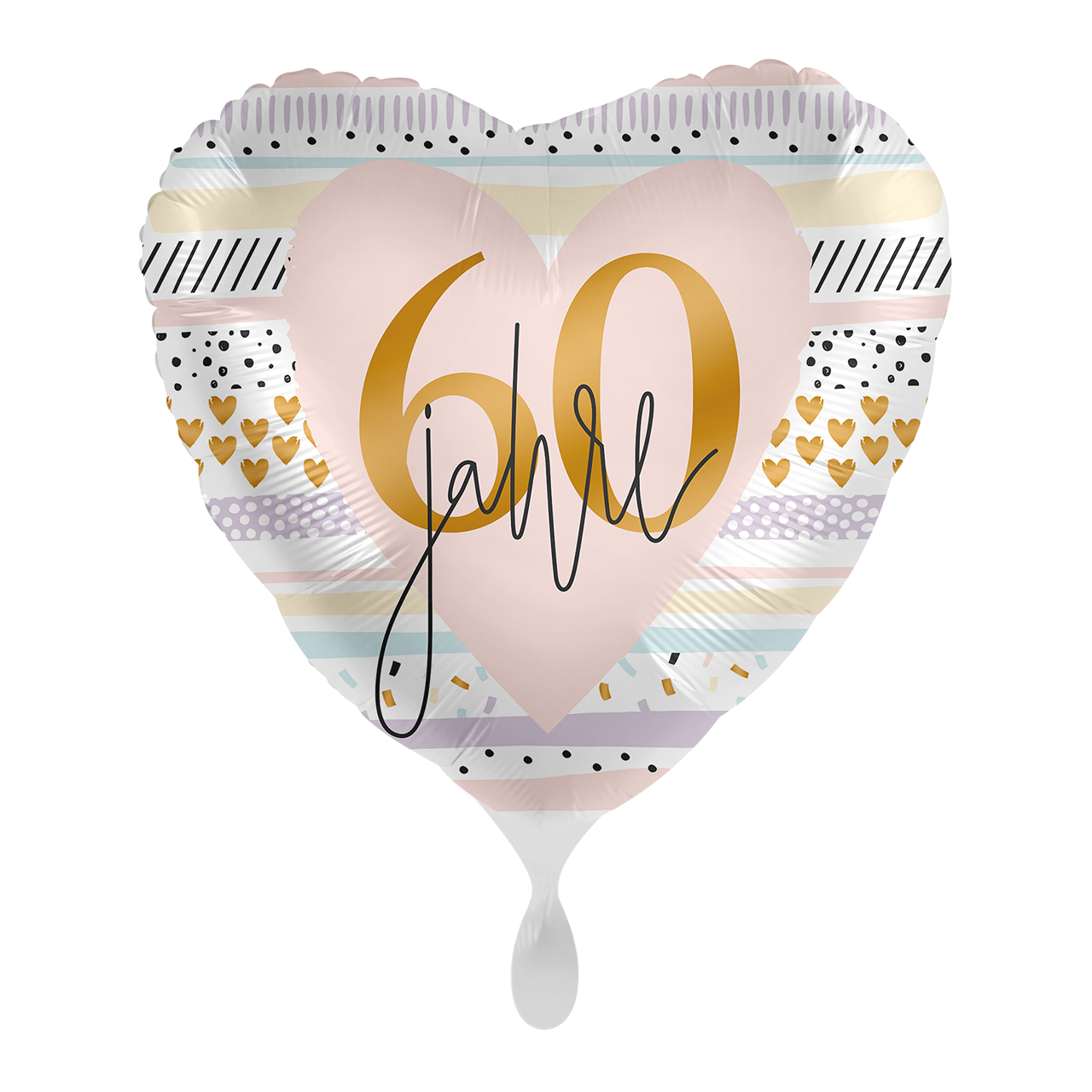 Folienballon Herz - Creamy Blush 60.Geburtstag