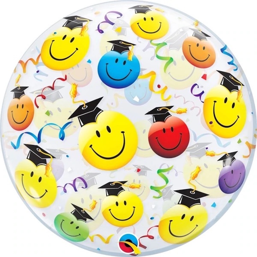 Folienballon Bubble - Smiley Bestanden - 56cm