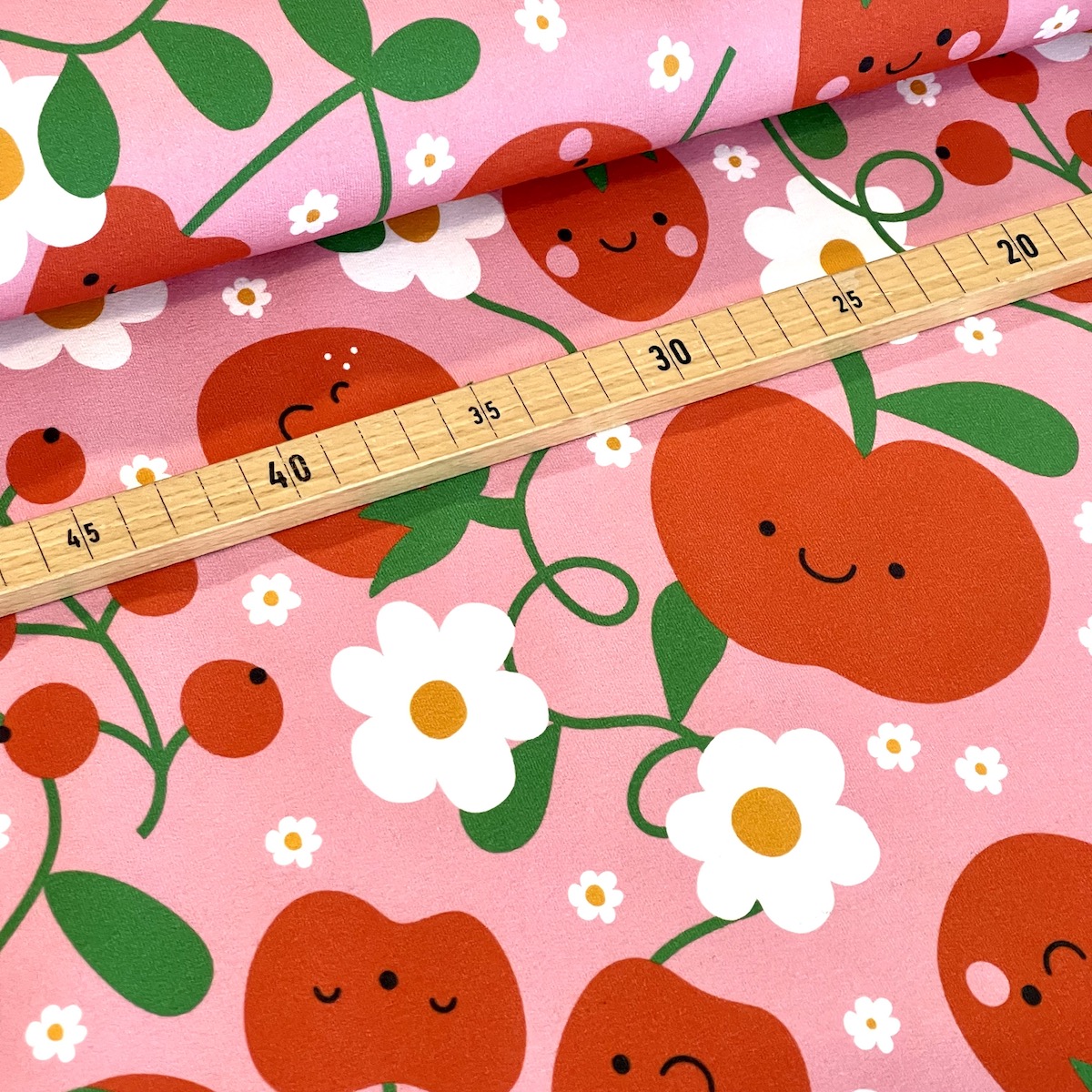 Lillestoff Summersweat - Cute Fruits - Meterware (10cm)