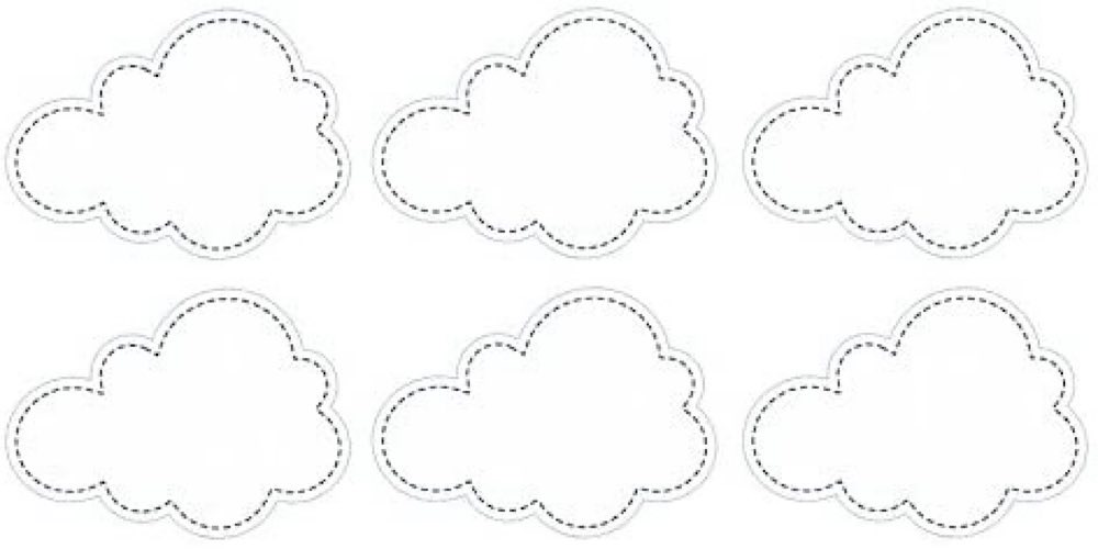 6 Candy Bar Label - Little Plane Wolken weiß, 6x4,3cm