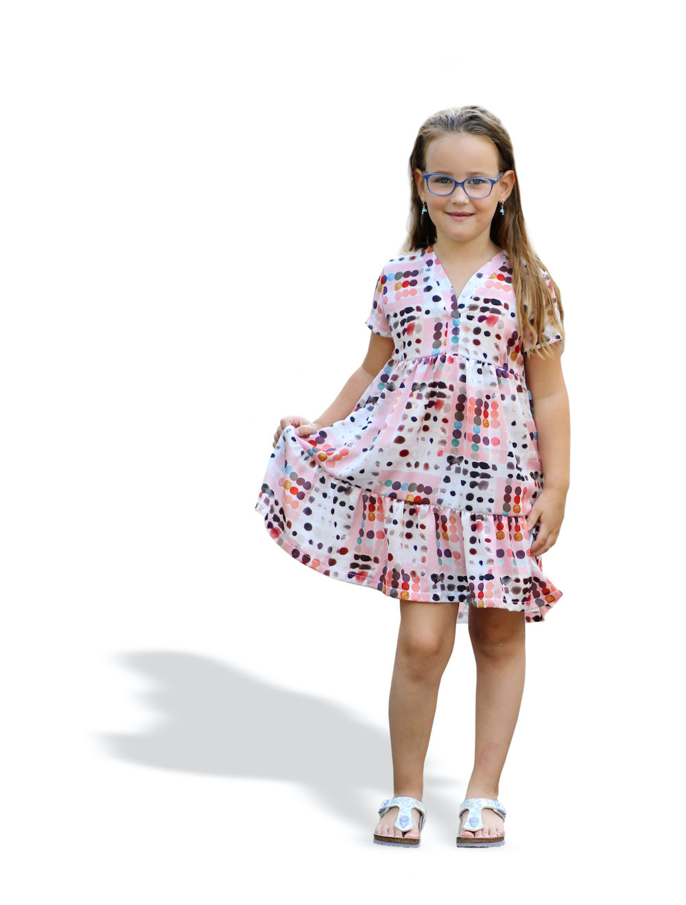 Papierschnittmuster Kleid Valentina Kinder - Gr. 74-164 - Nähanleitung und Schnittmuster von Fadenkäfer