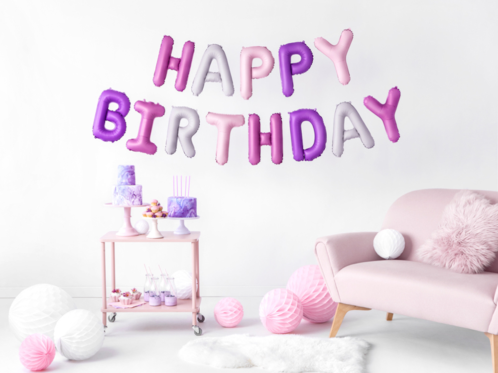 Folienballon - Schriftzug - Happy Birthday - Trendy MIx - 3,40m