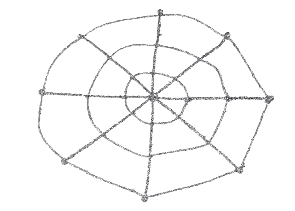 CREApop®Spinnennetz ca.25cm silber glitzernd