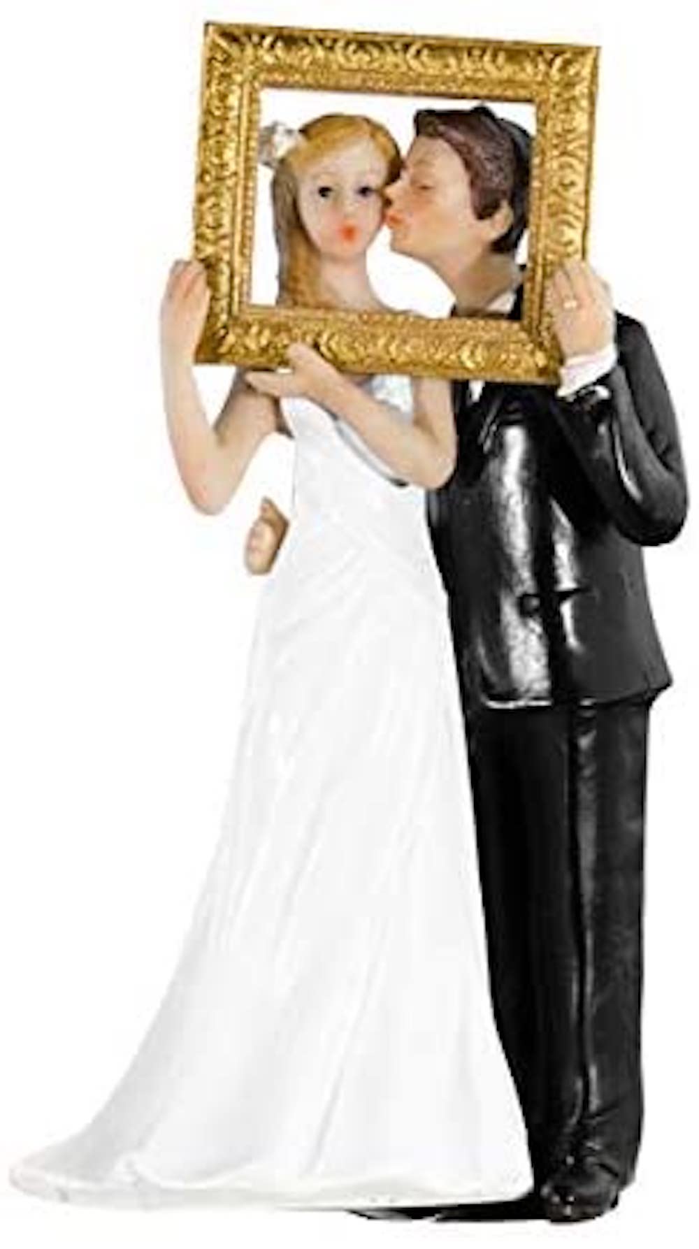 Tortenfigur Brautpaar mit Bilderrahmen, 14cm