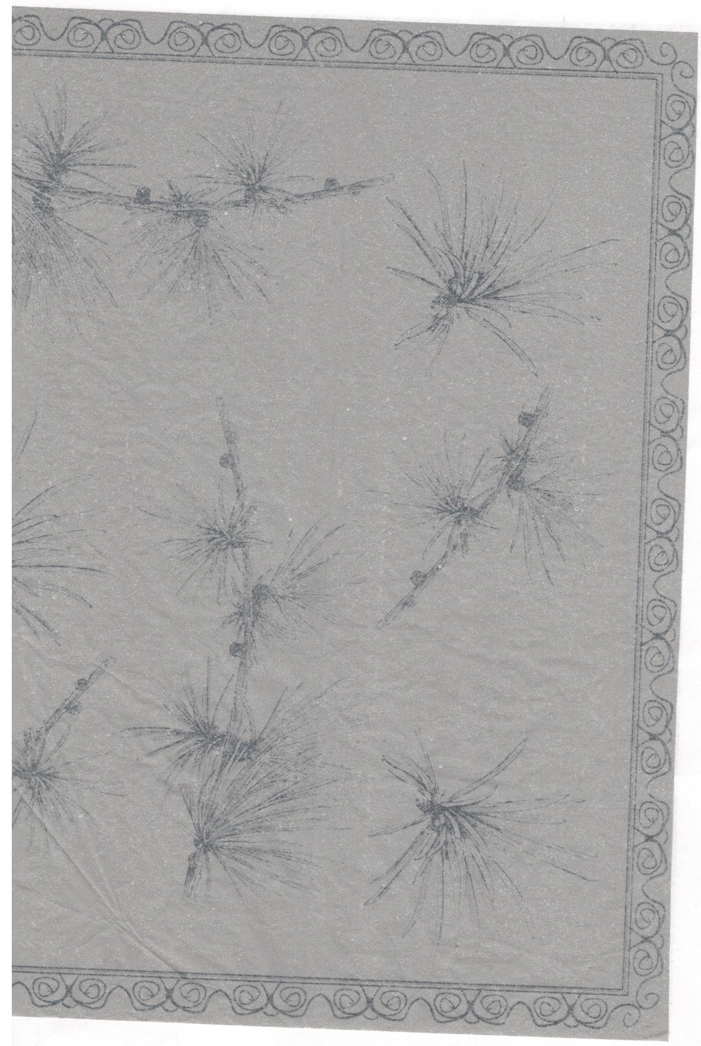 Découpage-Papier, 25x35 cm, 17 g, Blüten auf Ast grau, 1 Blatt 