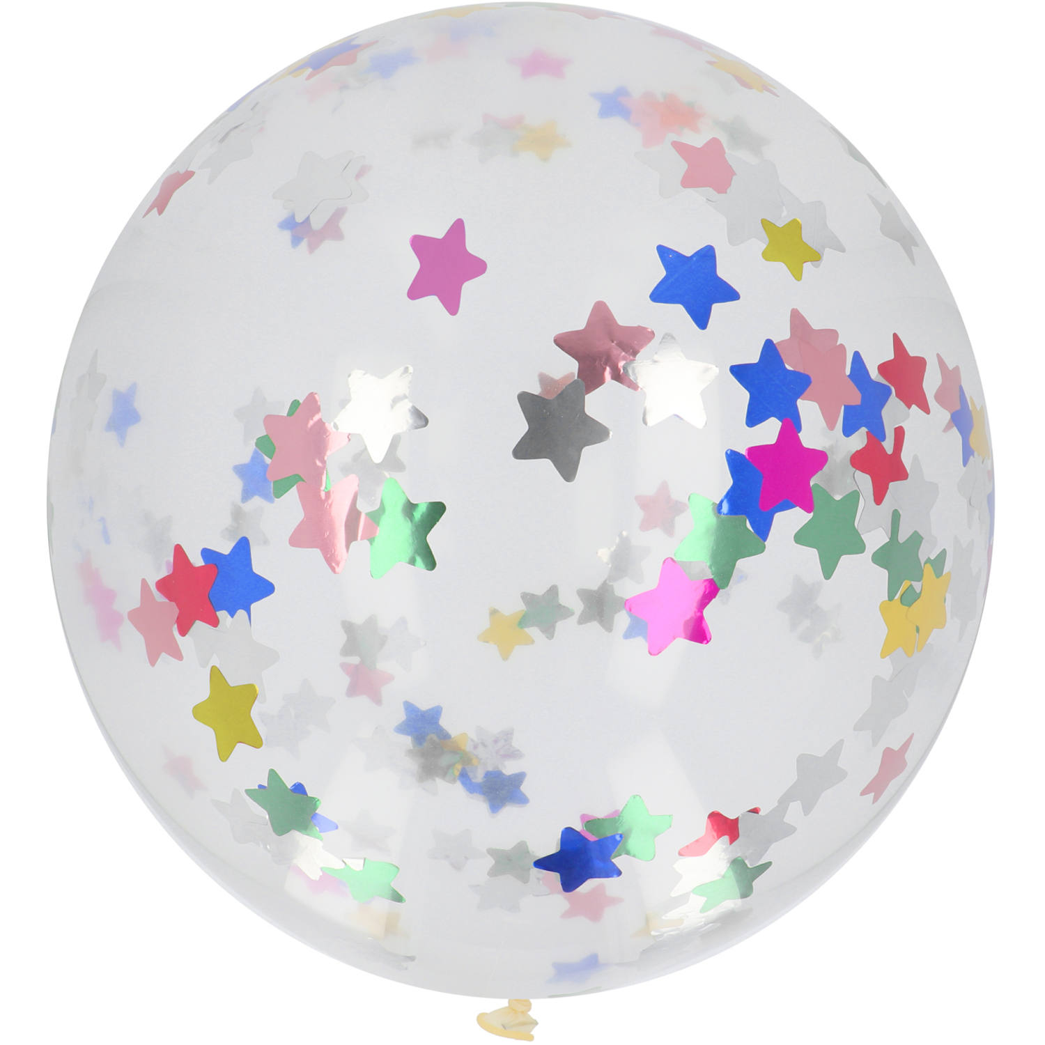 Latexballon Ballon XL mit Konfetti Sterne Mehrfarbig - 61 cm