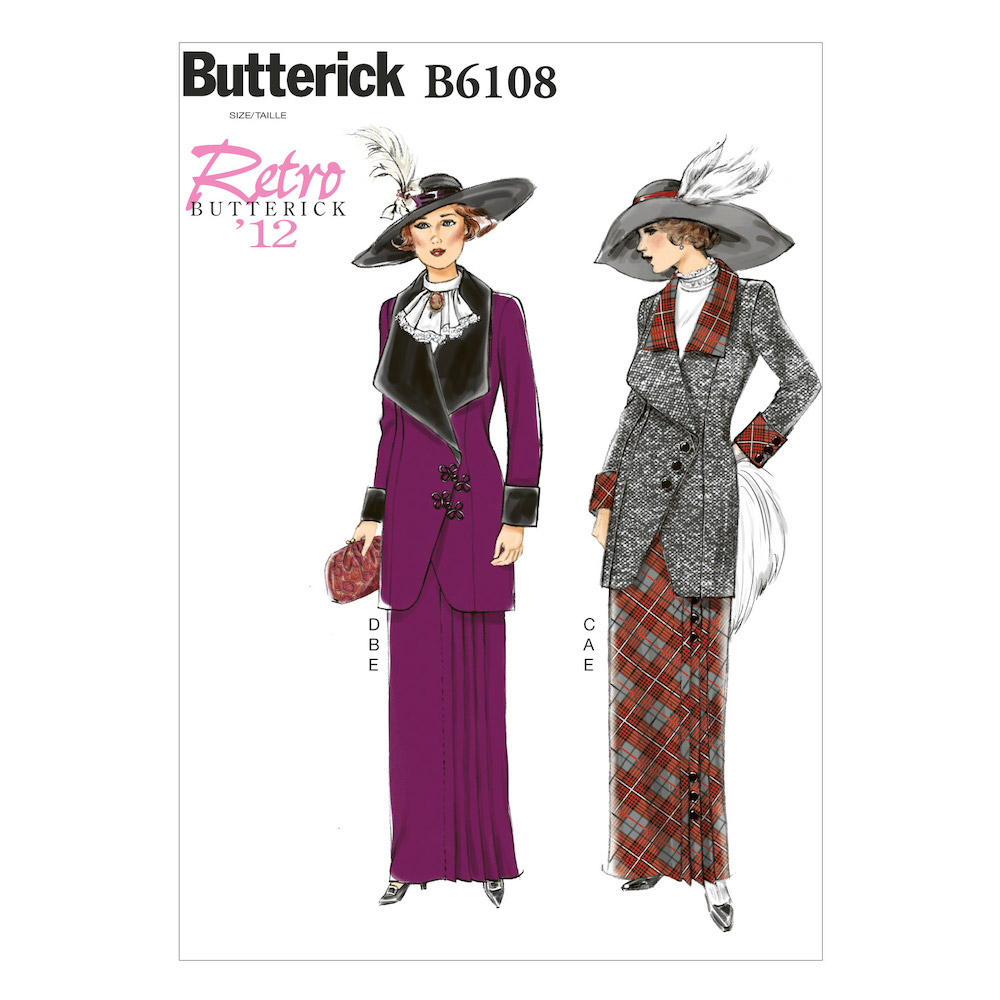 Butterick® Papierschnittmuster Jacke, Bluse & Rock Retro'12  Damen B6108