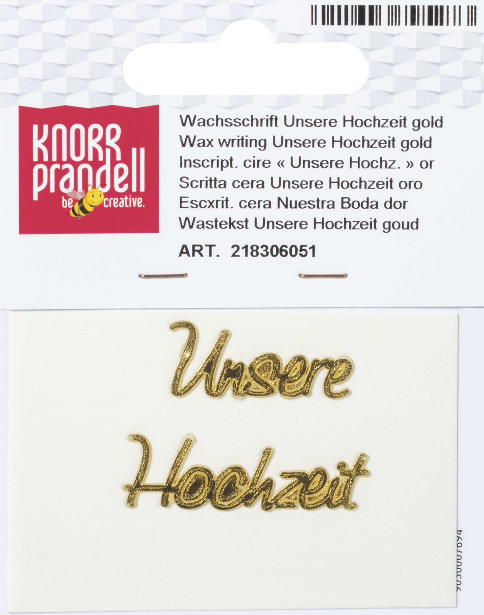Wachsschrift "Unsere Hochzeit" goldfarben