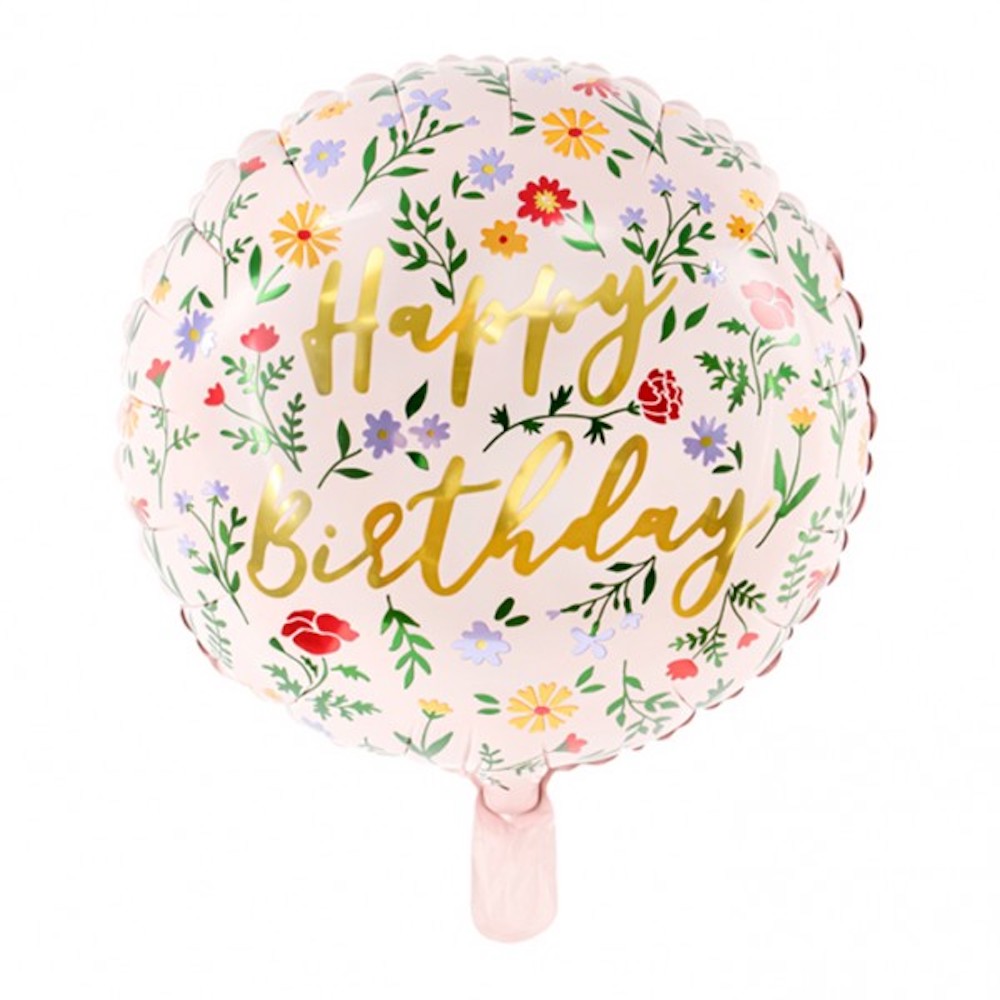 Ballon - Happy Birthday Flowers