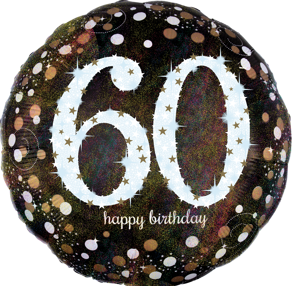Folienballon Bouquet - Zahl 60 - Sparkling Birthday - 5 Ballons