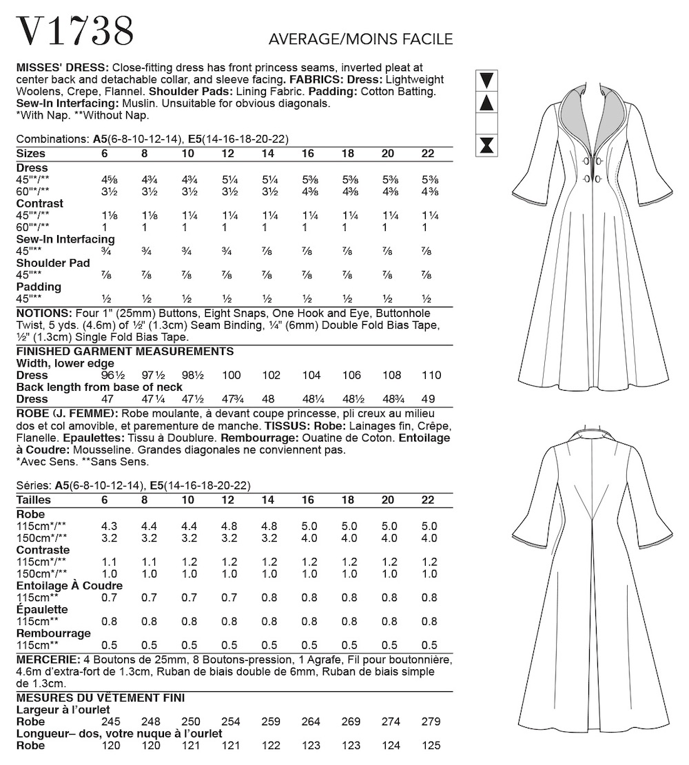Vogue® Patterns Papierschnittmuster Damen - Kleid - V1738