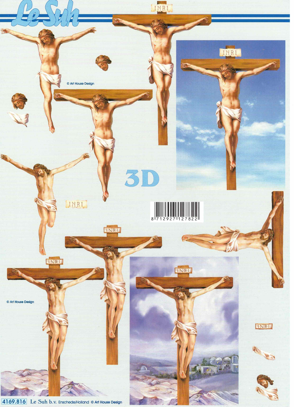 3D-Motivbogen zum Schneiden, Christus am Kreuz