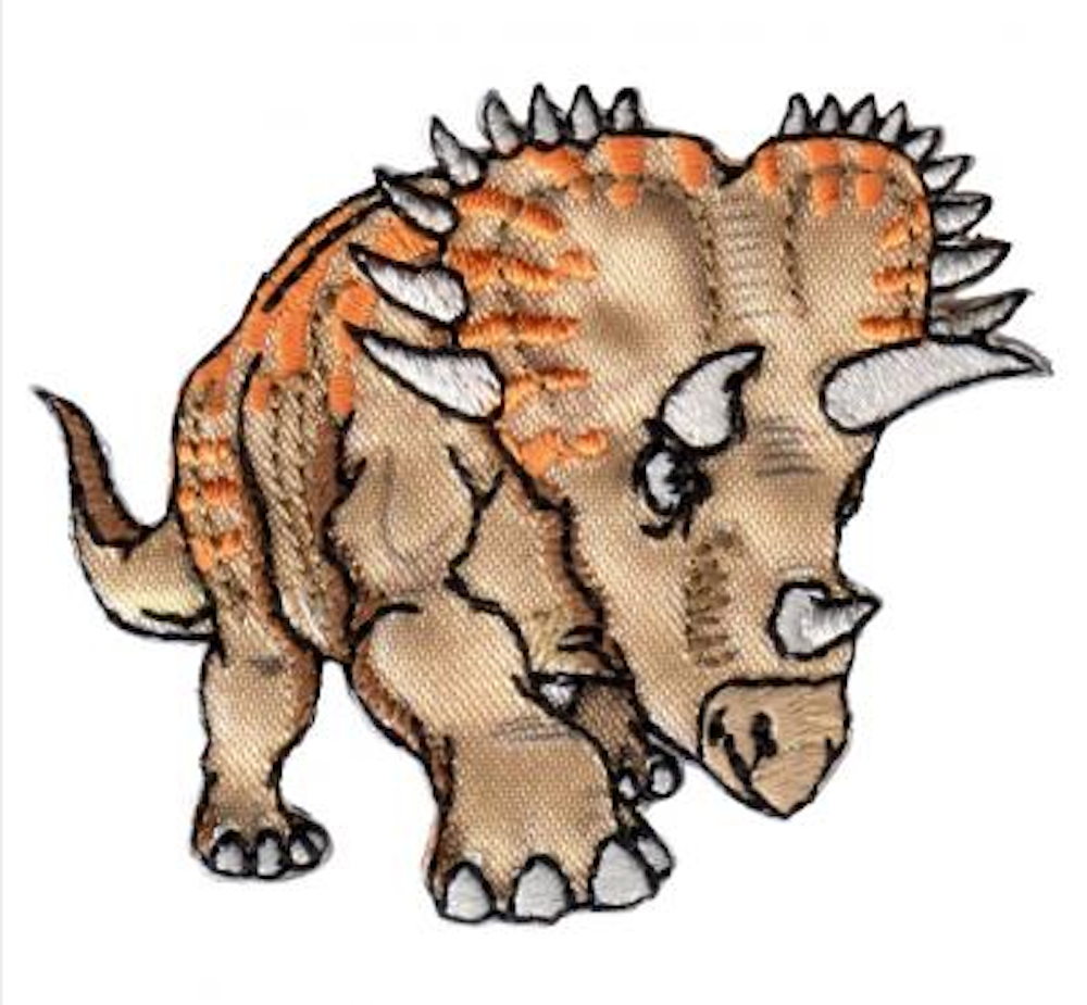 Applikation - aufbügelbar, Triceratops Dino, 5 x 6 cm, 1 Stück