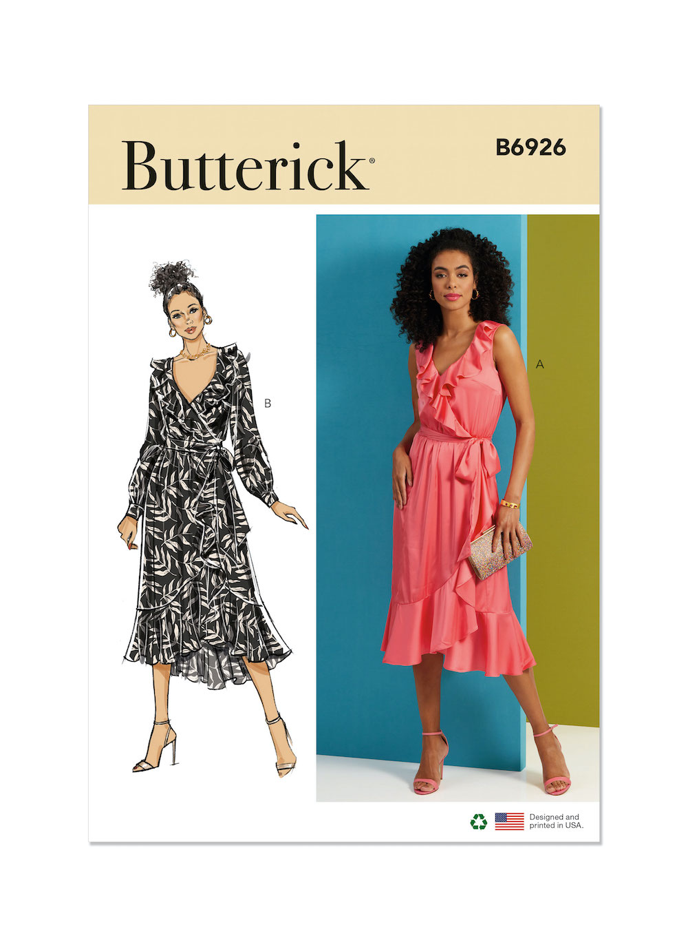 Butterick® Papierschnittmuster Wickelkleid Damen B6926