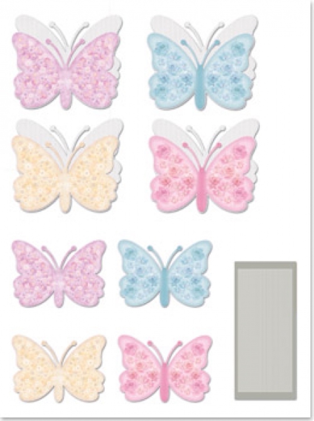 Kreative Grußkarten - selbst gemacht - Schmetterlingskarten, 8 Stück