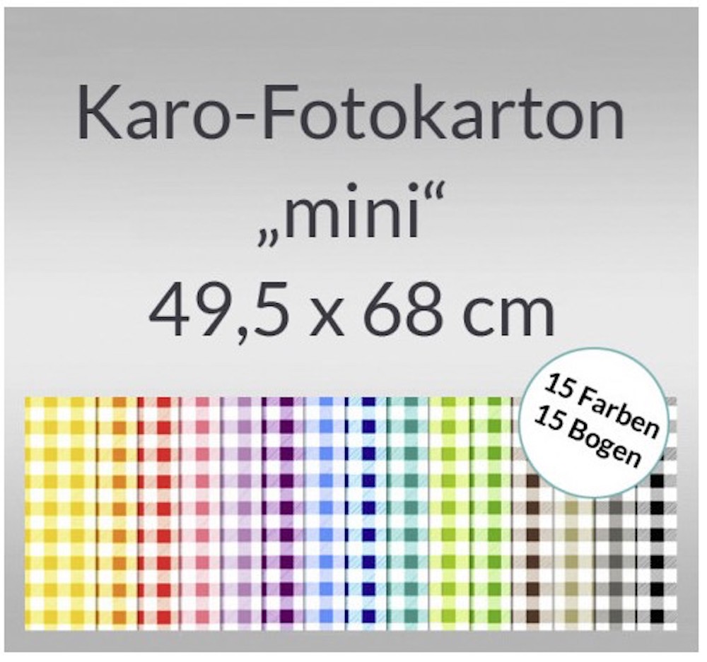 Karo-Fotokarton mini 49,5 x 68 cm 300 g/m²  1 Bogen 