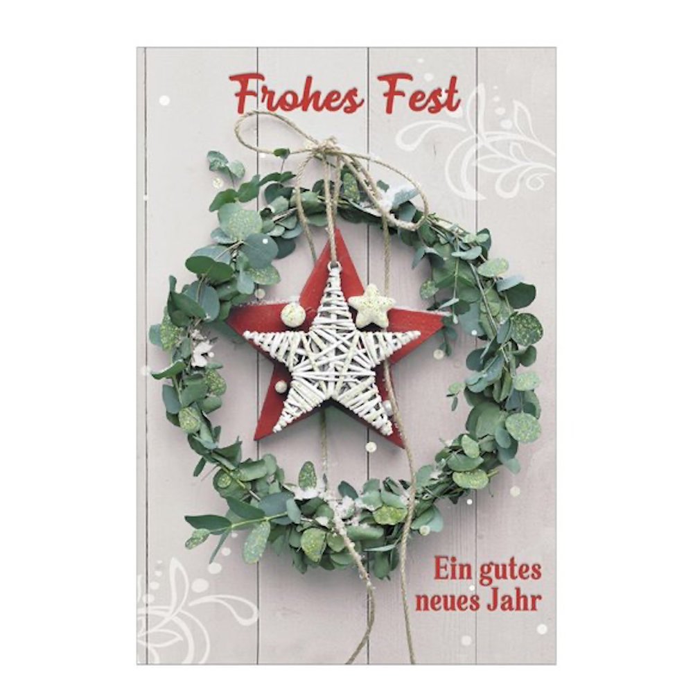 Glückwunschkarte mit Umschlag, "Frohes Fest" - 17x11,5cm