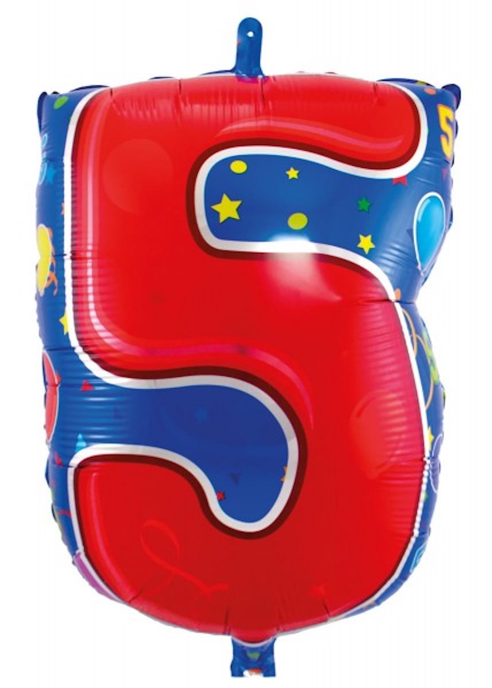 Folienballon  Zahl 5  - rot/blau - 56cm