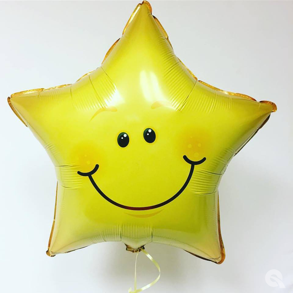Folienballon - Smiley Stern - 51cm