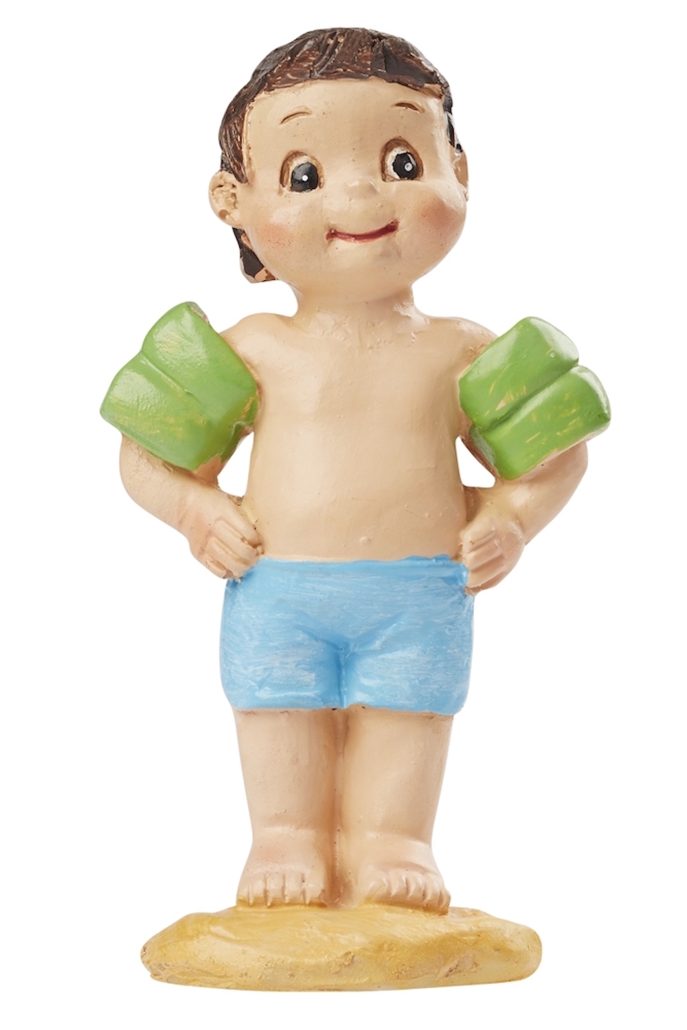 Badefigur Junge mit Schwimmärmel, ca. 7 cm, stehend