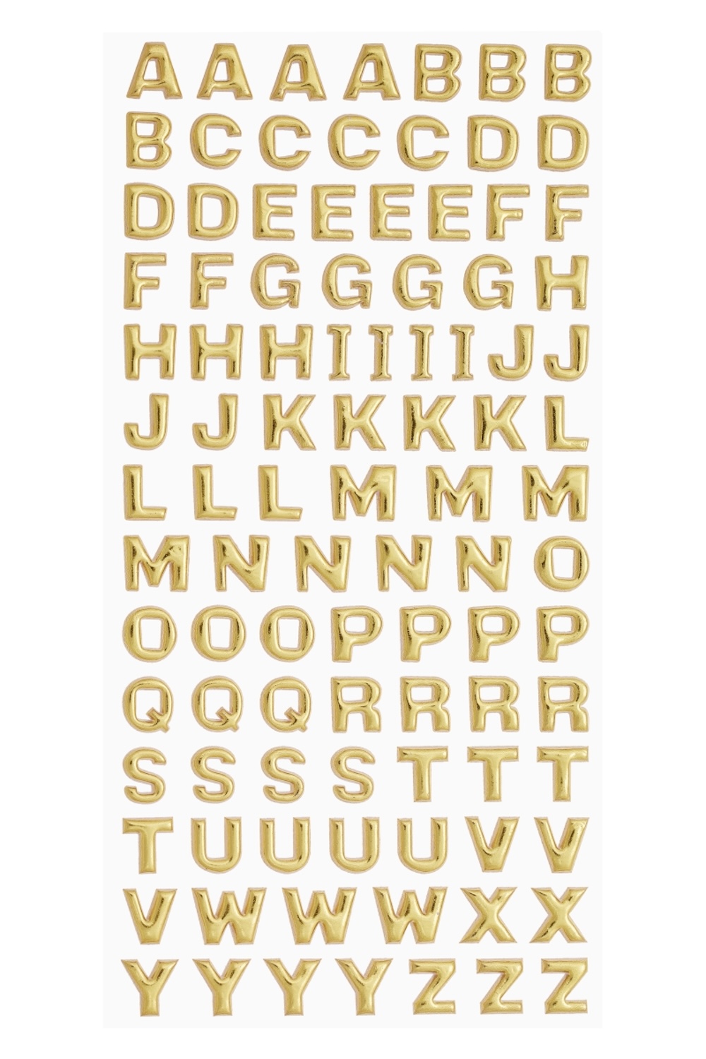 Softy Sticker, Großbuchstaben gold, 18x9,5cm 