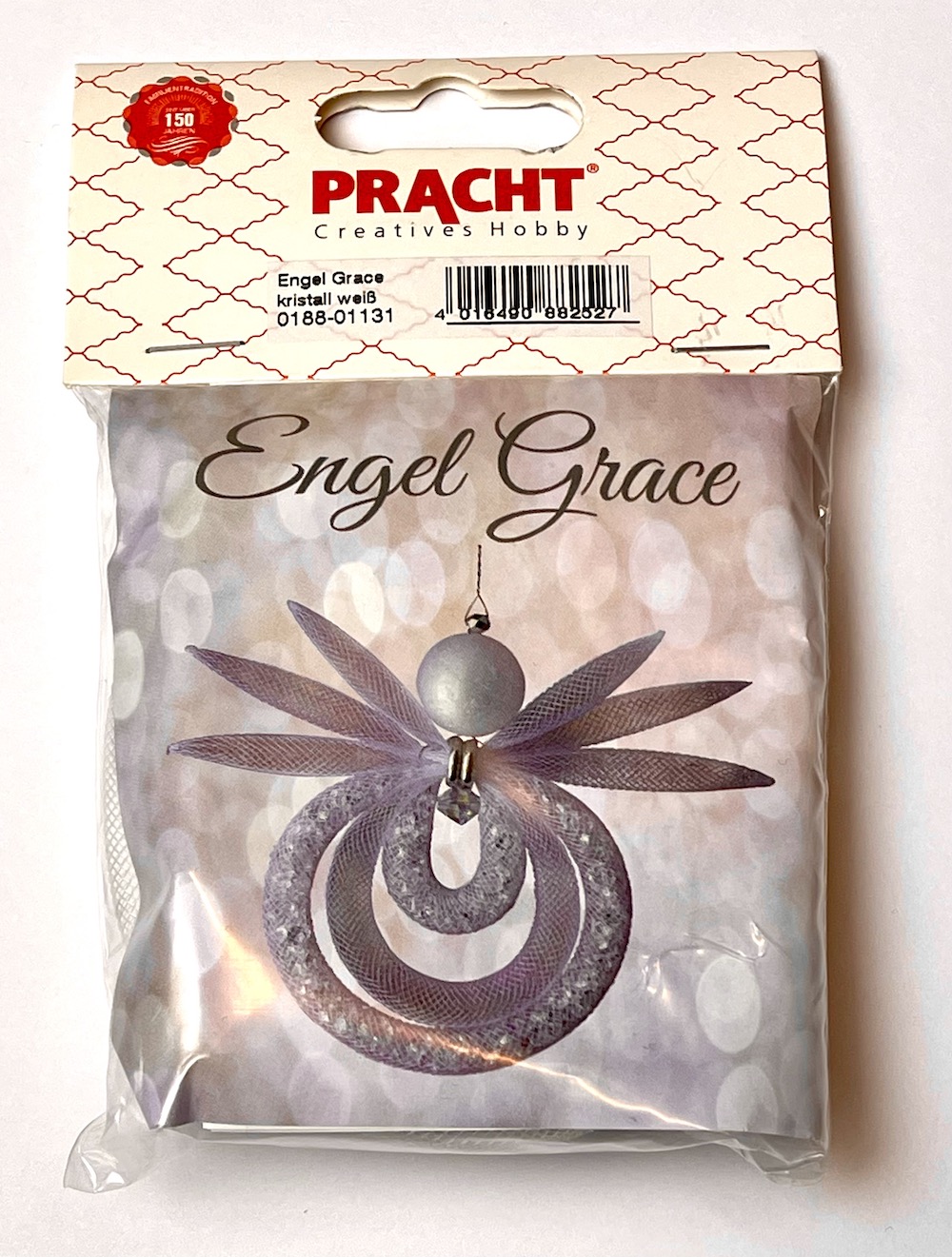 Bastelset Engel "Grace" kristall weiß, 12x9cm, 1 Stück