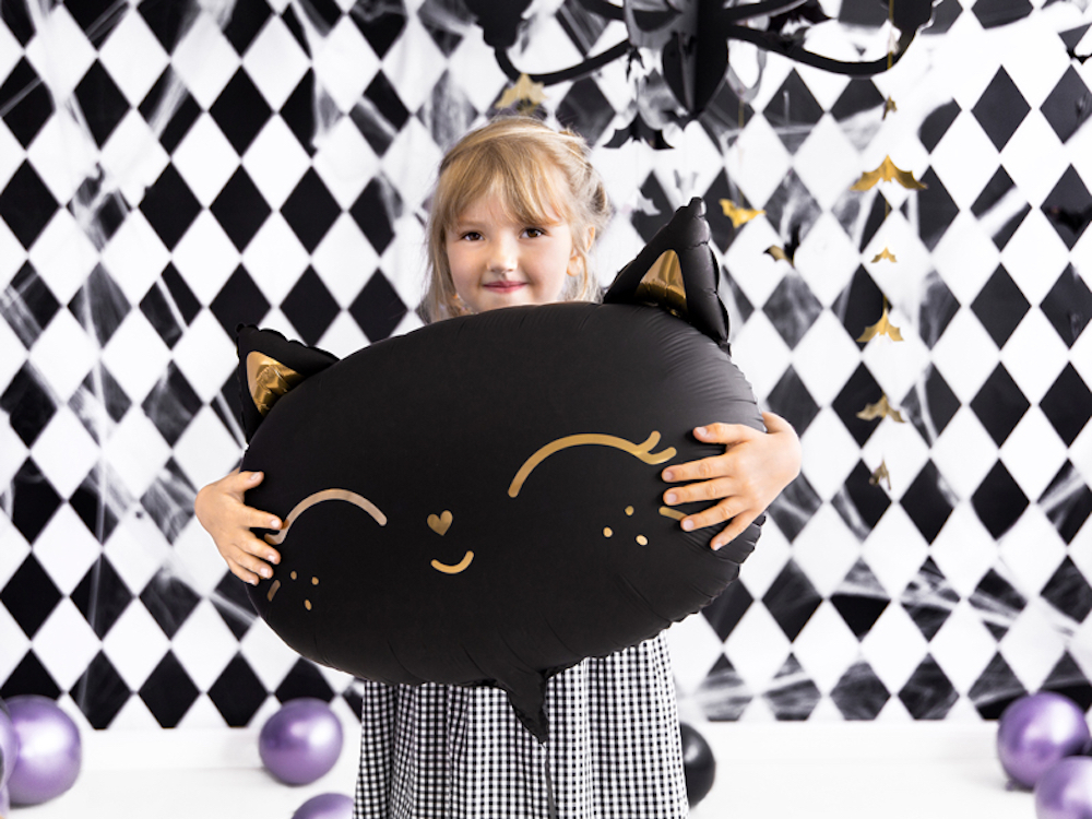 Folienballon XXL - Katzenkopf schwarz - 48cm